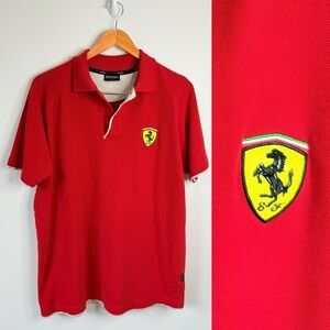 Ferrari Official Logo Red Men’s Polo Shirt (M)
